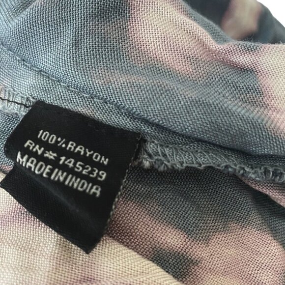 SIM & SAM Boho Midi Skirt S/M Gray Pink Rayon Ruffle NWT - Picture 11 of 11